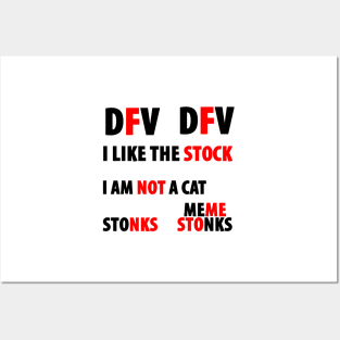 Meme stocks DFV stonks sticker pack Posters and Art